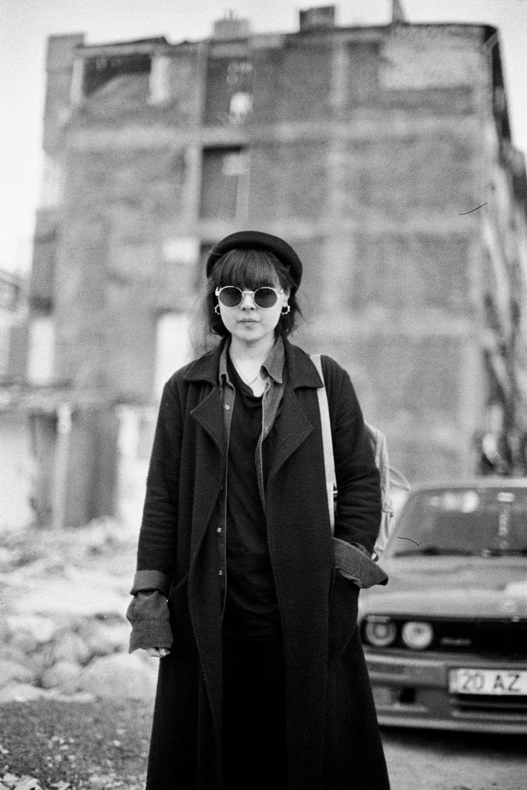 Person wearing a blue denim jacket