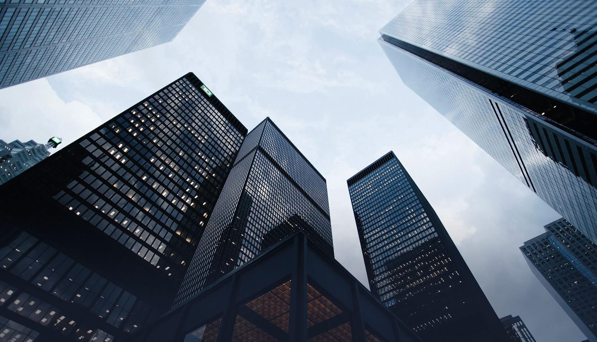 Skyscrapers looking up